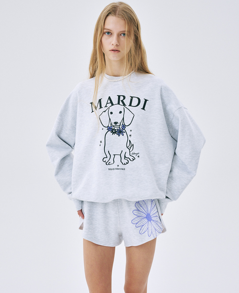 [MARDI MERCREDI] SWEATSHIRT SWING THE TAIL DDANJI FLOWER NECKLACE HEATHER PURPLE