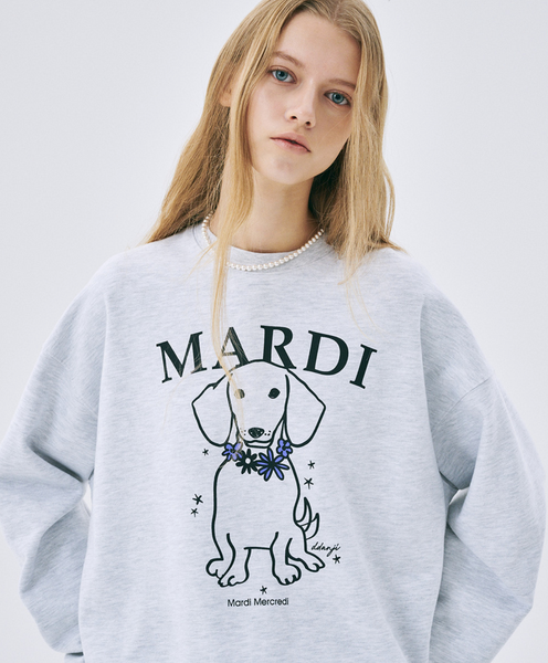 [MARDI MERCREDI] SWEATSHIRT SWING THE TAIL DDANJI FLOWER NECKLACE HEATHER PURPLE