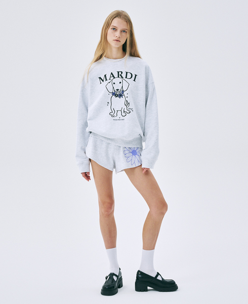 [MARDI MERCREDI] SWEATSHIRT SWING THE TAIL DDANJI FLOWER NECKLACE HEATHER PURPLE