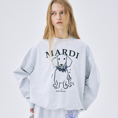 [MARDI MERCREDI] SWEATSHIRT SWING THE TAIL DDANJI FLOWER NECKLACE HEATHER PURPLE