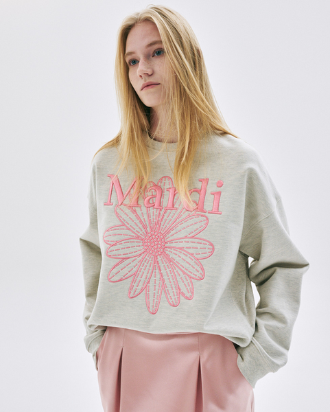 [MARDI MERCREDI] SWEATSHIRT FLOWERMARDI NEEDLEWORK OATMEAL PEONY