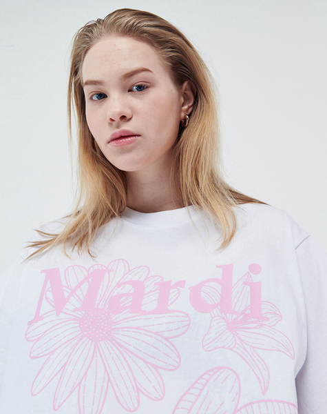 [MARDI MERCREDI] TSHIRT TRIPLE FLOWER WHITE PINK