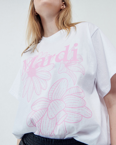 [MARDI MERCREDI] TSHIRT TRIPLE FLOWER WHITE PINK