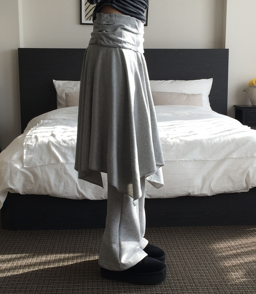 [MODIMOOD] Morning Unbalanced Low Flare Layered Skirt