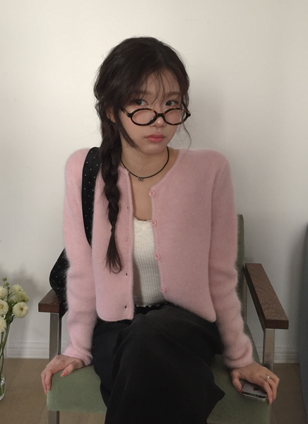 [MODIMOOD] Pori Angora Cropped Daily Cardigan