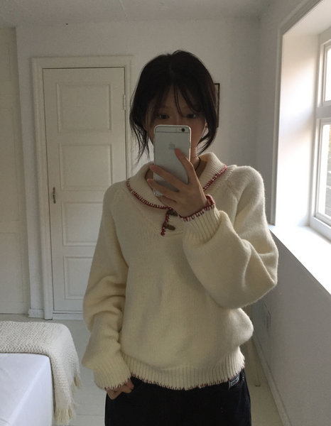 [MODIMOOD] Vintage and Tteokbokki Stitch Collar Knitwear