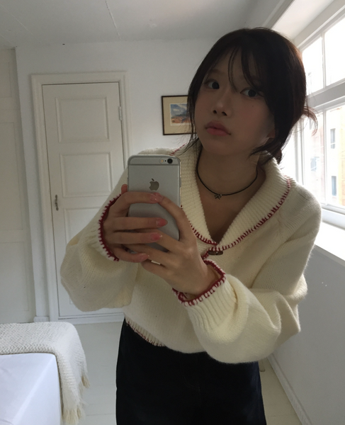 [MODIMOOD] Vintage and Tteokbokki Stitch Collar Knitwear