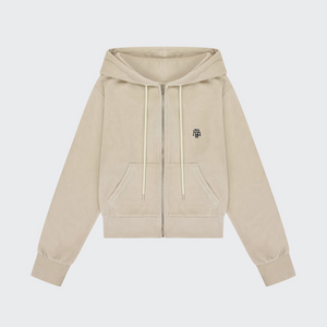 [muahmuah] Velour Training Hooded Zip-Up (Beige)