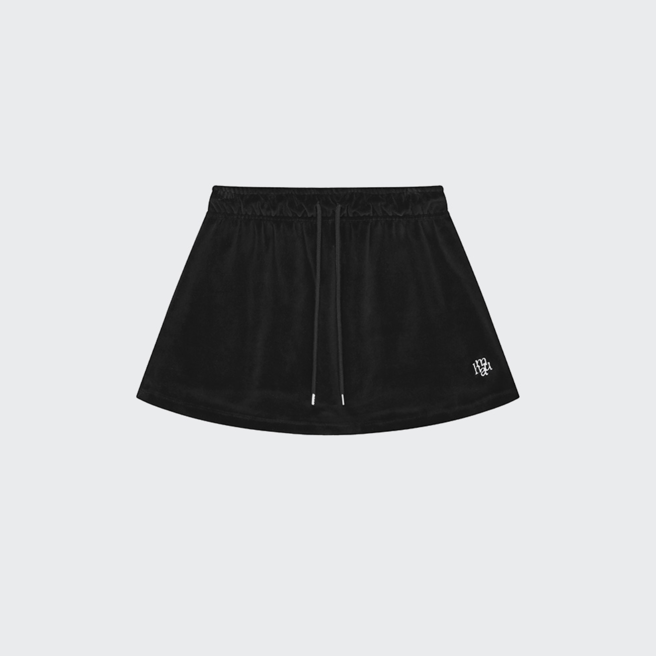 [muahmuah] Velour Training Hooded Skirt (Black)