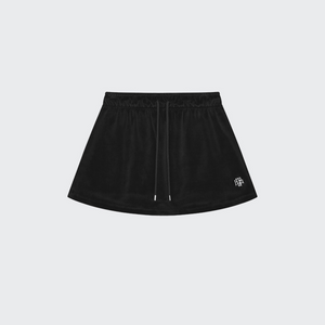 [muahmuah] Velour Training Hooded Skirt (Black)