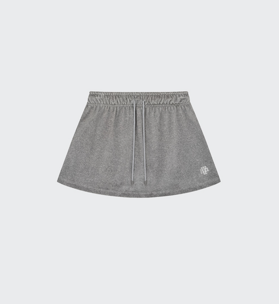 [muahmuah] Velour Training Hooded Skirt (Grey)