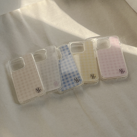 [Mademoment] Pastel Check Acrylic Cover Case