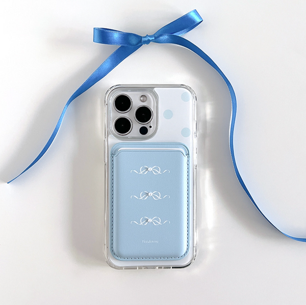 [Peakdrawing] Sora Mood Ribbon Card Slot Magsafe Case Set