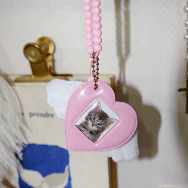 [THENCE] Glossy Photo Frame Key Holder Pink Heart