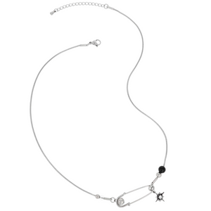 [STEELEDITION] Cubic Star Safety Pin Necklace