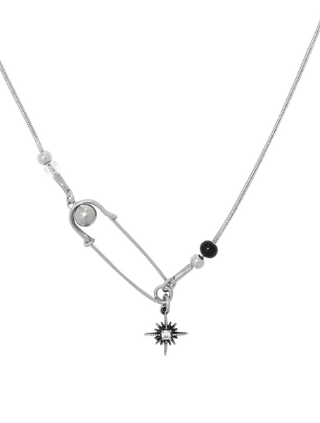 [STEELEDITION] Cubic Star Safety Pin Necklace