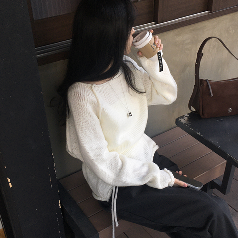 [98°C] Strap Tie knitwear