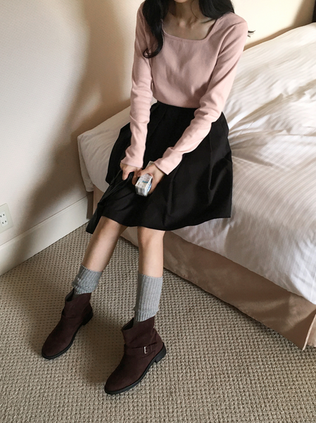 [98°C] Pleats Midi Skirt