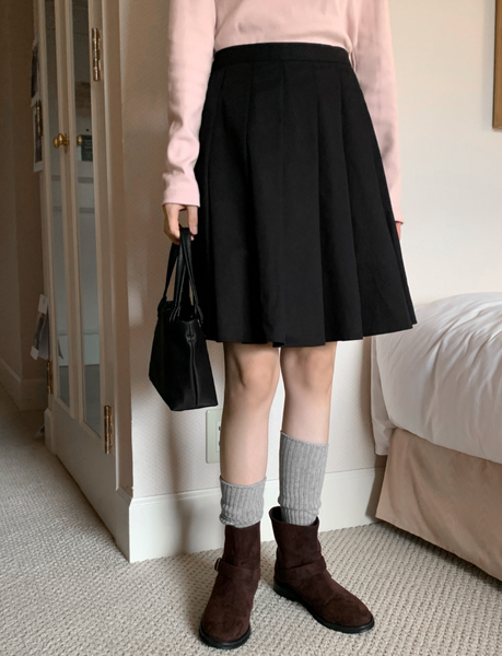 [98°C] Pleats Midi Skirt