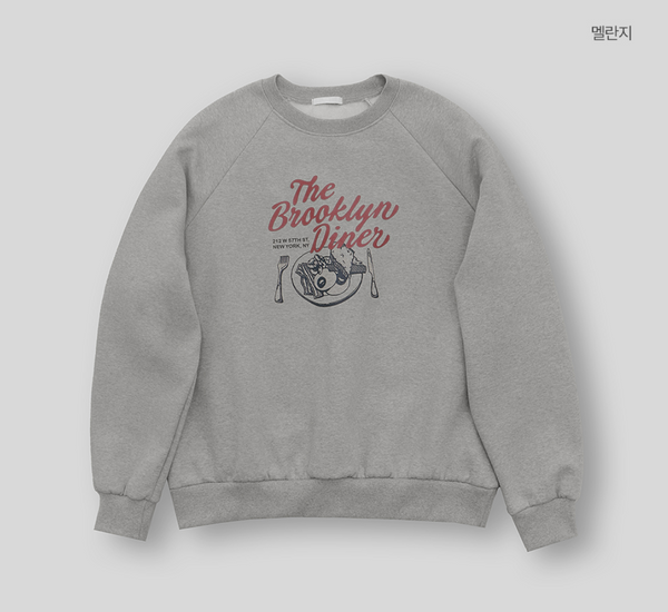 [98°C] Dining Printed Fleece Sweatshirt