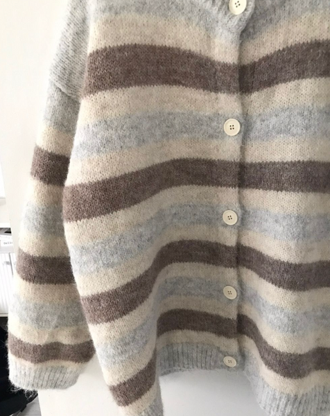 [ONEGREEN] Soft Stripe Wool Cardigan