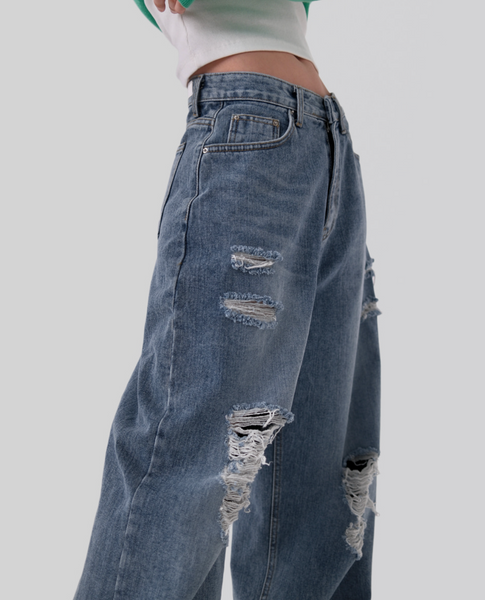 [AUTUMN] [made] Rough Damage Denim Pants