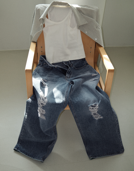 [AUTUMN] [made] Rough Damage Denim Pants