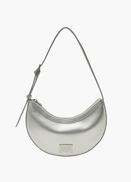 [MARITHÉ FRANÇOIS GIRBAUD] CLASSIC LOGO HALF MOON SHOULDER BAG silver