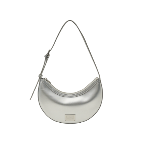 [MARITHÉ FRANÇOIS GIRBAUD] CLASSIC LOGO HALF MOON SHOULDER BAG silver