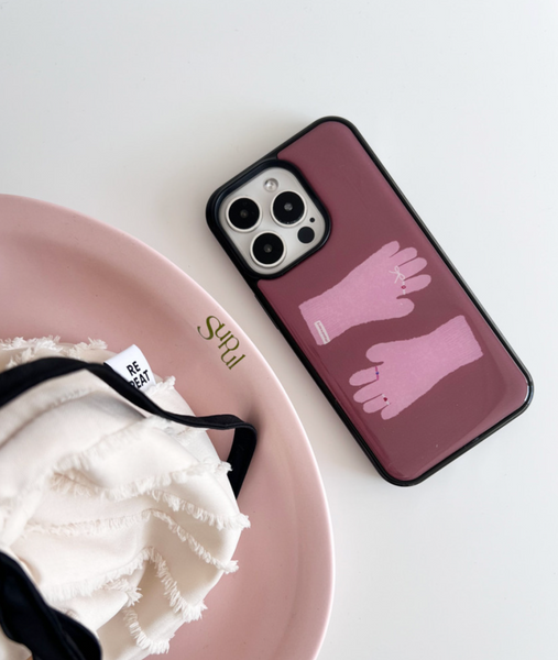 [moodmoons] Pink Gloves Epoxy Phone Case