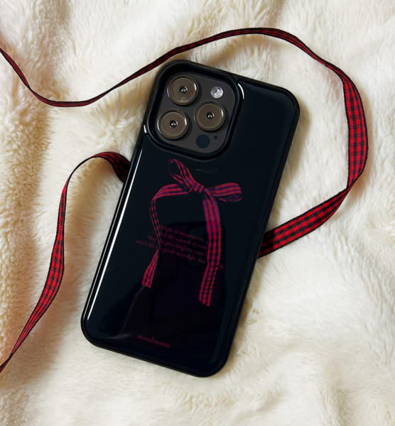 [moodmoons] Check Ribbon Epoxy Phone Case