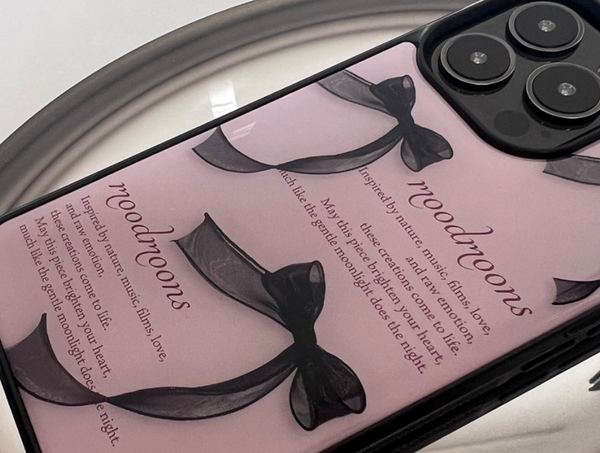 [moodmoons] Black Ribbon Epoxy Phone Case