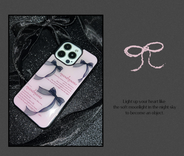 [moodmoons] Black Ribbon Epoxy Phone Case