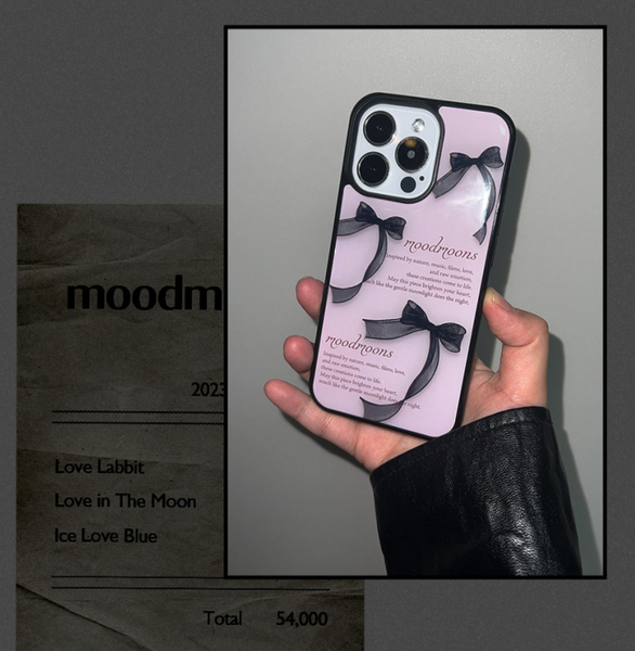 [moodmoons] Black Ribbon Epoxy Phone Case