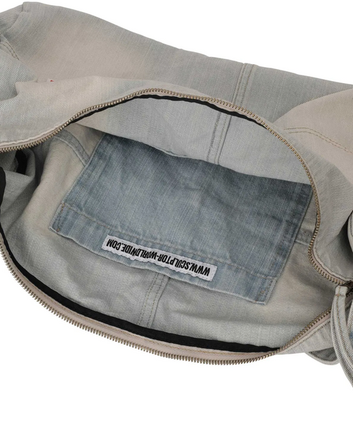 [SCULPTOR] Vintage Brushed Denim Duffel Bag Ice Pink