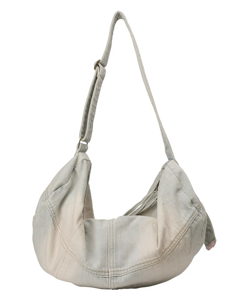 [SCULPTOR] Vintage Brushed Denim Duffel Bag Ice Pink