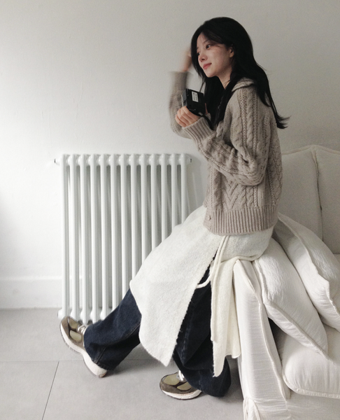 [SLOWAND] # SLOWMADE Minuet Layering Knitwear Wrap Skirt