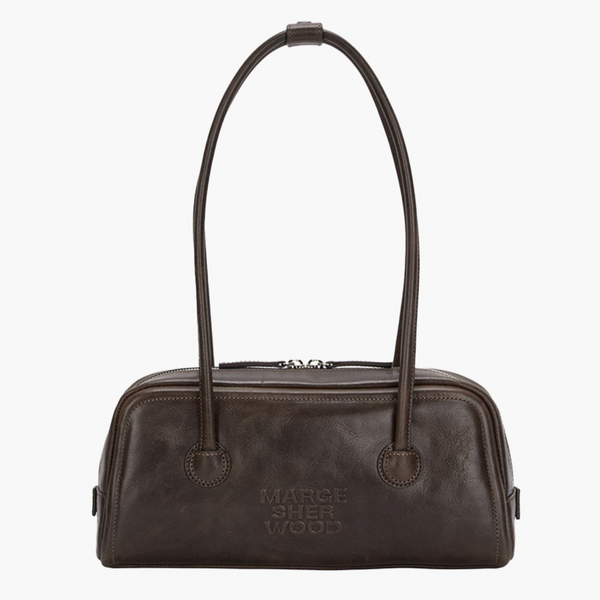 [MARGESHERWOOD] SOFT BAGUETTE BAG Washed Brown Pull-up