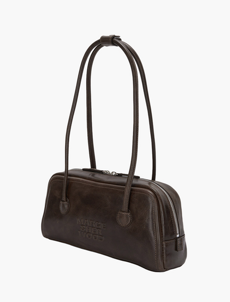 [MARGESHERWOOD] SOFT BAGUETTE BAG Washed Brown Pull-up