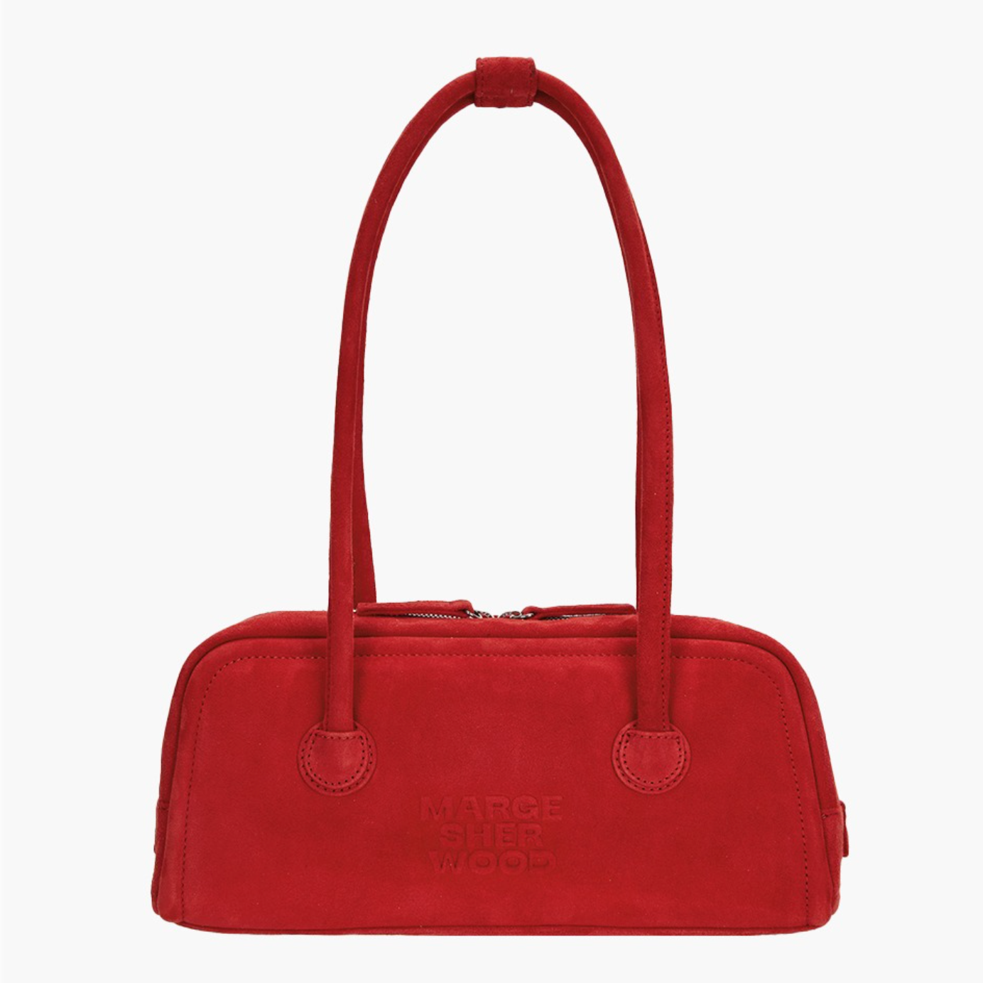 [MARGESHERWOOD] SOFT BAGUETTE BAG Red Suede