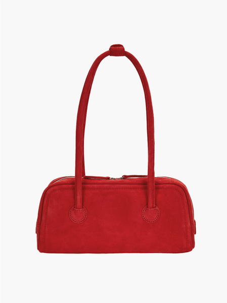 [MARGESHERWOOD] SOFT BAGUETTE BAG Red Suede