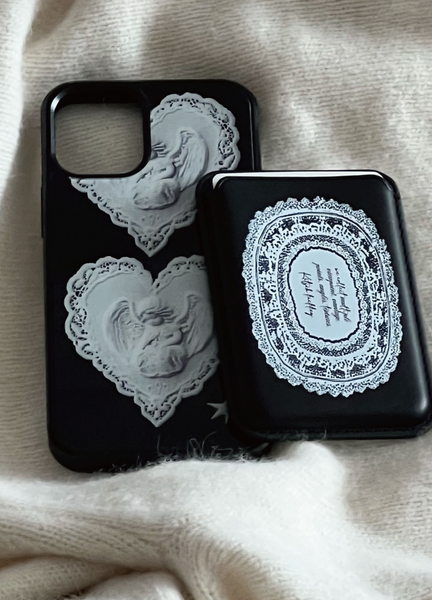 [kitsch kickkey] Heart Angel Lace Epoxy / Bumper Glass Case