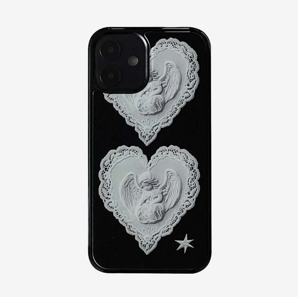 [kitsch kickkey] Heart Angel Lace Epoxy / Bumper Glass Case