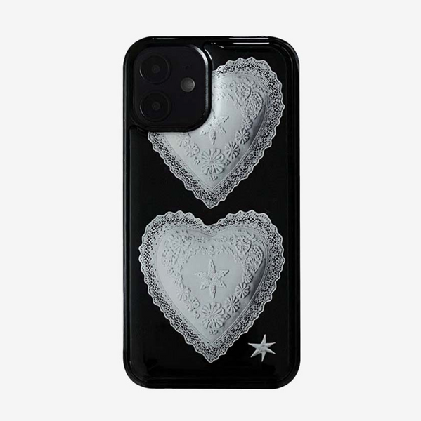 [kitsch kickkey] Snowflake Heart Epoxy / Bumper Glass Case