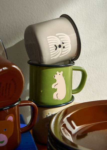 [WARMGREYTAIL] Enamel Mug & Plate Set (3Colours)