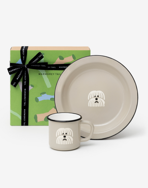 [WARMGREYTAIL] Enamel Mug & Plate Set (3Colours)