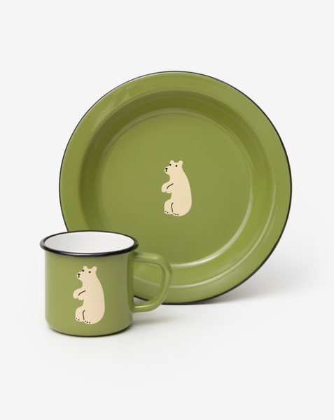 [WARMGREYTAIL] Enamel Mug & Plate Set (3Colours)