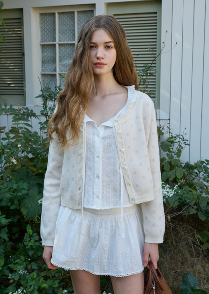 [Letter from Moon] Loha Unek Dot Cardigan (Ivory)