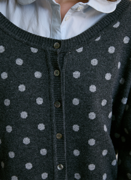 [Letter from Moon] Loha Unek Dot Cardigan (Charcoal)