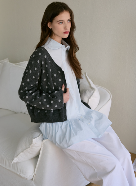 [Letter from Moon] Loha Unek Dot Cardigan (Charcoal)